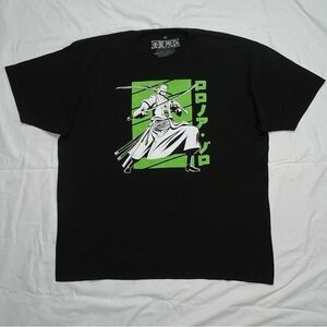 ONE PIECE Ripple Junction Roronoa Zoro W/Swords Graphic Crew Neck Tee Size 2X